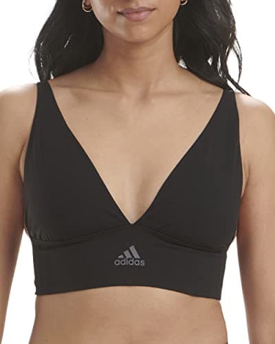 Image of adidas Womens Active Seamless Micro Long Line Plunge Bra Black XL