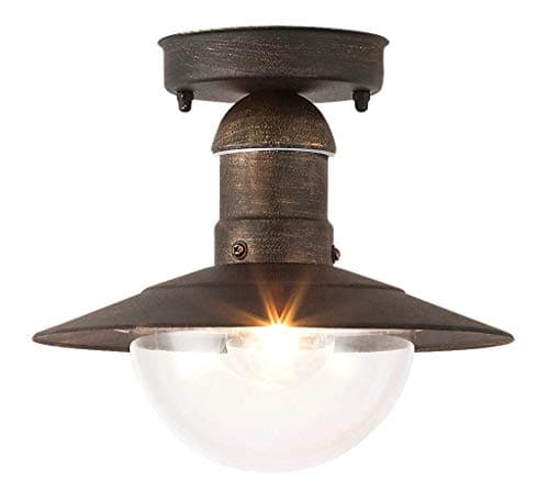 Image of Rabalux Oslo Outdoor Pendant Light, Metal Plastic, Antique Gold, 24 x 24 x 21,5 cm, E27
