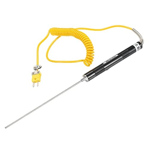 Image of sourcing map K Type Surface Thermocouple Temperature Probe Sensor Stainless Steel -58 to 1112°F (-50 to 600°C) 5.6ft 3x175mm Flat Head