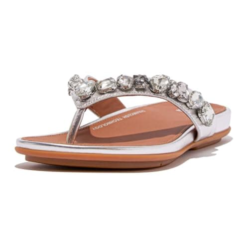 Image of FITFLOP Gracie Jewel Deluxe Sandals UK 4 Silver