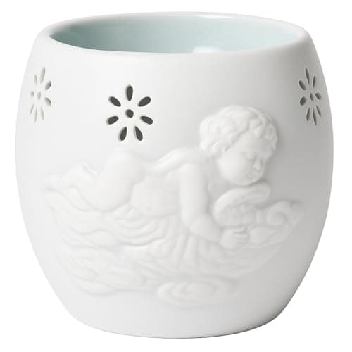 Image of Ceramic Angel Oil Burner 9cm – White Wax Melt Warmer with Cherub Design, Tealight Candle Holder for Aromatherapy, Home Fragrance & Decoration JR1518 (White)