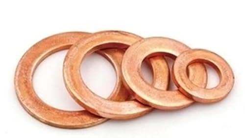 Image of 8mm x 14mm x 1mm Metric Copper Sealing Washers Flat Gasket Rings Form A DIN 7603 A (Pack of 10) E02BCD