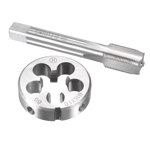 Image of TA-VIGOR M15 x 1mm Metric Tap and Die Set, Machine Thread Screw Tap with Round Threading Die, Heavy Duty Tap & Die Kit for DIY, Repair, Cutting External and Internal Thread