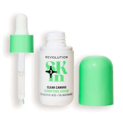 Image of Revolution Skin, Clear Canvas 5% Niacinamide & 2% Salicylic Acid Clarifying Serum, Face Serum, Helps Blemishes, Vegan & Cruelty-Free, 30ml