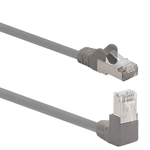 Image of 1aTTack.de 366107 Cat.6 network cable angle 90 degrees 0.25m - gray - 1 piece - Cat6 patch cable (SFTP PIMF) 1000Mbit/s Rj 45 connector - 1 x 0.25m meter gray