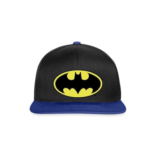 Image of Spreadshirt Batman Classic Logo Snapback Cap, One Size, Black/Bright Royal