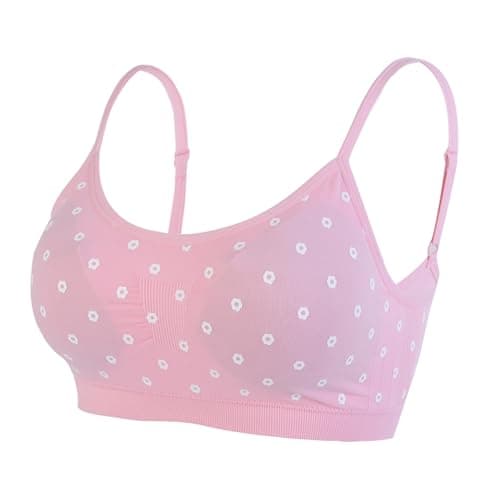 Image of Litthing Women Sports Bra Seamless Comfort Bras Padded Ladies Tops Adjustable Strap Bralettes Vest Style Athletic Wireless Wrap Chest Crop Top for Yoga Fitness Exercise Pink