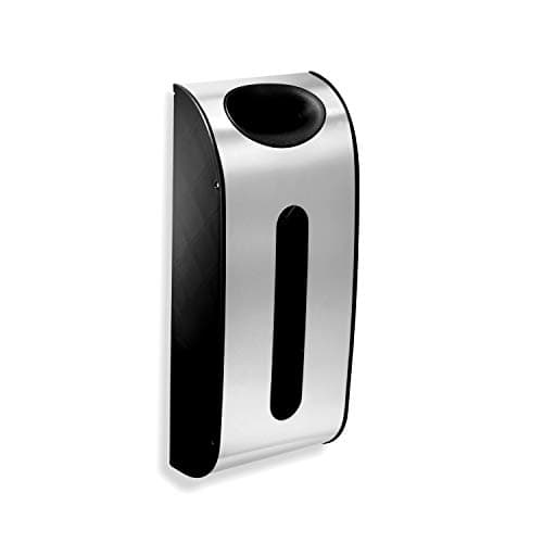 Image of simplehuman KT1166 Carrier Bag Dispenser, Holds up to 30 Carrier Bags, Easy-Access Openings, Easy to Install, Mounts on Wall or Inside Cabinet Cupboard, Brushed Stainless Steel