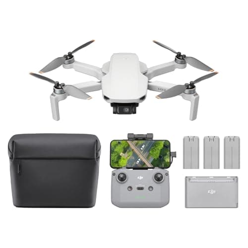 Image of DJI Mini 4K Fly More Combo, Drone with 4K UHD Camera for Adults, Under 249 g, 3-Axis Gimbal Stabilization, 10km Video Transmission, Auto Return, 3 Batteries for 93-Min Max Flight Time, QuickShots
