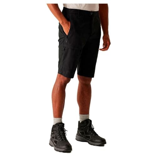 Image of Regatta Mens Highton II Walking Long Shorts Water Repellent Hiking Trekking Black