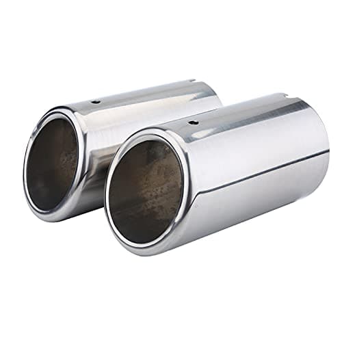 Image of Exhaust Tail Pipe, 2 Pcs Universal Exhaust Pipe Ends Stainless Steel Car Exhaust Tailpipe Silencer Tips
