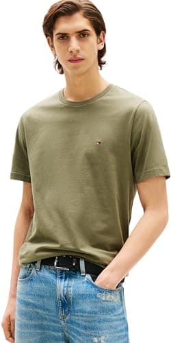 Image of Tommy Hilfiger Men ESS Seasonal REG FIT Solid TEE MW0MW39995 S/S T-Shirt, Green, L