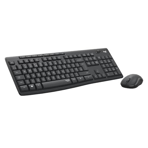 Image of Logitech MK295 Silent Wireless Mouse & Keyboard Combo with SilentTouch Technology, Full Numpad, Advanced Optical Tracking, Lag-Free Wireless, 90% Less Noise, QWERTY UK English Layout - Black