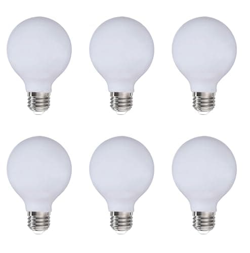 Image of SDLUXBULB E27 Screw LED Light Bulb, G80 Globe, 8W 1000LM, 100W Equivalent, Dimmable Vintage Edison, Warm White 2700K, 3 Pack (6, G80 White)