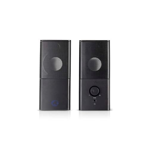 Image of Nedis 18W 2.0 Gaming Speakers for PC & Laptop, USB & 3.5mm, Compact Stereo Sound with Volume Control - Black