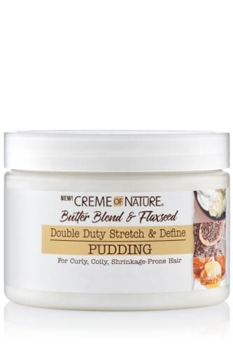 Image of Creme of Nature, Butter Blend & Flaxseed Styling Cream, Elasticity and Definition for Curls, Moisturising, Non-Stick, Non-Greasy, Wavy and Frizzy Hair, Leave-in, 326 ml