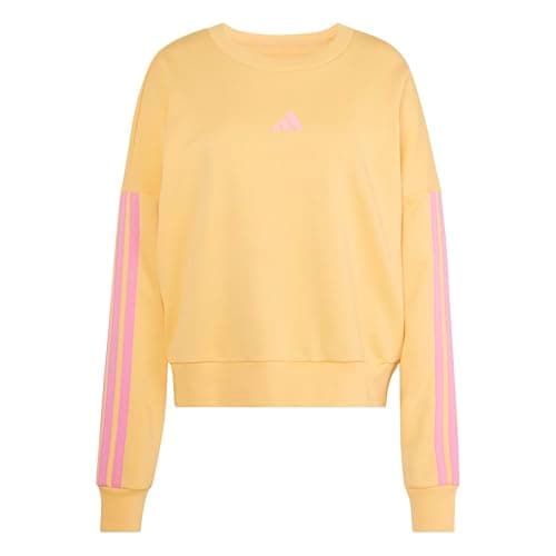 Image of adidas Women's ESSENTIALS 3-STRIPES FRENCH TERRY SWEATSHIRT, Semi Ice Tangerine/st tropic bloom, XL