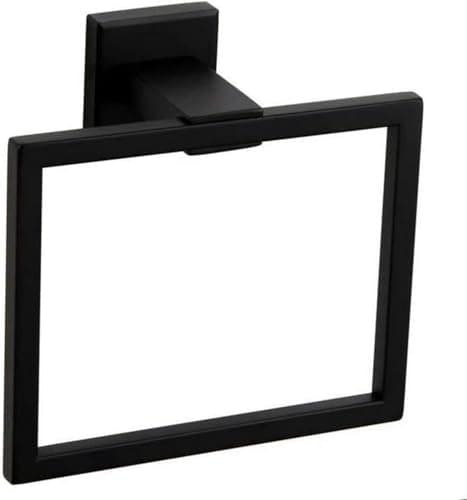 Image of Stainless Steel Square Towel Ring for Bathroom - Bathroom Hanging Ring - Black