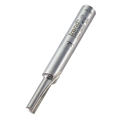 Image of Trend Professional Straight Two Flute Router Cutter, 1/4 Inch Shank, 4mm Cut Diameter, 15.9mm Cut Length, Tungsten Carbide Tipped, 3/07X1/4TC