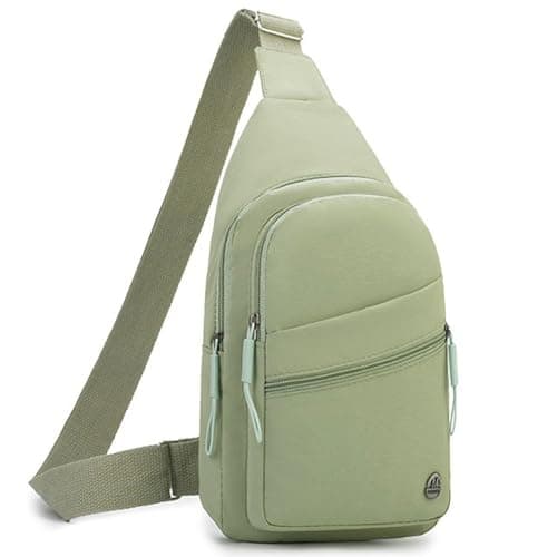 Image of Veyarien Small Sling Bag, Lightweight Travel Crossbody Chest Bags for Women Men Kids, Water Resistant Cross Body Over Shoulder Bag for Runner Workout Hiking Cycling Travelling Outdoor (Light Green)