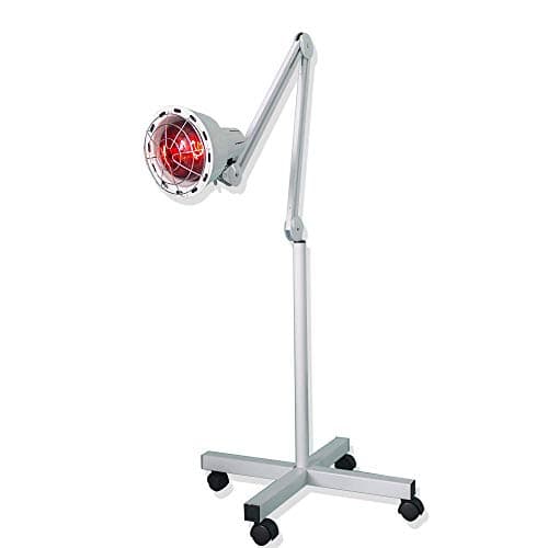 Image of Sanqiao Stand Infrared Therapy Lamp with Dimmable Heating and Flexible Arm, Perfect for Home and Beauty Salon, 275W & White