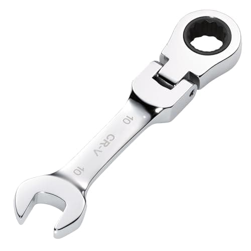 Image of Draper 27965 HI-TORQ Metric Stubby Flexible Head Ratchet Combination Spanner, 10mm