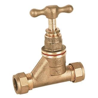 Image of 15mm Stop Tap Connector, Stopcock Valve Compression Fittings, 15mm Stop Cock Valve