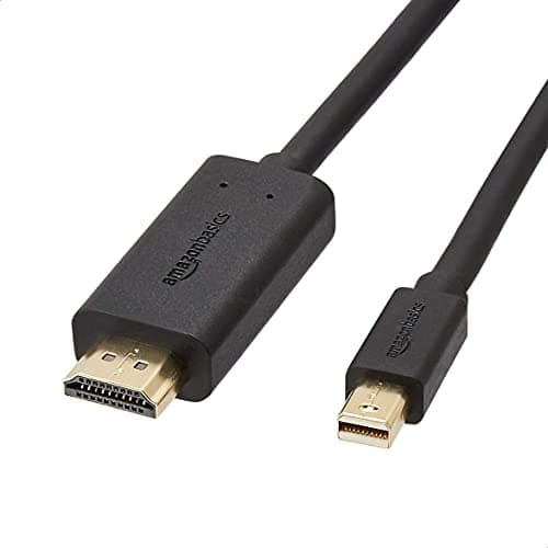 Image of Amazon Basics HDMI to Mini DisplayPort Display Cable, 1080p, Gold-Plated Plugs, 1.83 m, Black