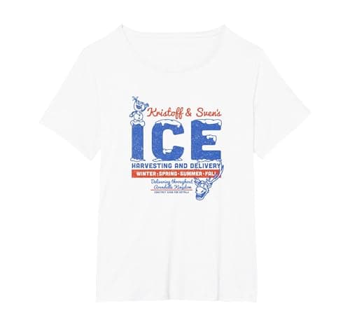 Image of Disney Frozen Kristoff & Sven's Ice Harvesting And Delivery T-Shirt, Women's Plus, White, 4X