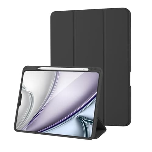 Image of Case for iPad Pro 11 2022/2021/2020/2018 (4th /3rd /2nd /1st Generation) Case with Pencil Holder, Trifold Slim Protective Cover with Soft TPU, Auto Wake/Sleep, Black