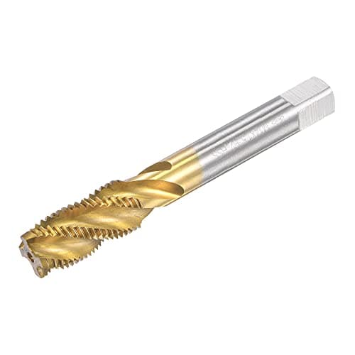 Image of sourcing map Spiral Flute Threading Tap M14 x 1.5, Metric HSS (High Speed Steel) Titanium Plated Machine Thread Screw Tap 4 Flutes Tapping Tool H2 Tolerance