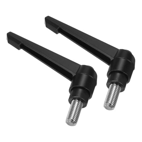 Image of TA-VIGOR 2Pcs Adjustable Clamping Lever Handles, M12 x 25mm Locking Quick Release Push Button Ratchet Screw Knobs, 304 Stainless Steel Male Thread Stud Bolts Handle for Machinery & Equipment