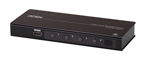 Image of ATEN True 4K HDMI Switch 4 Port VS481C, HDMI 2.0(3D, Deep Color, 4K); HDCP 2.2 compliant | 4k x 2k @ 60 Hz (4:4:4) | bi-directional RS-232 serial port UK | #1 KVM Market Leader, black