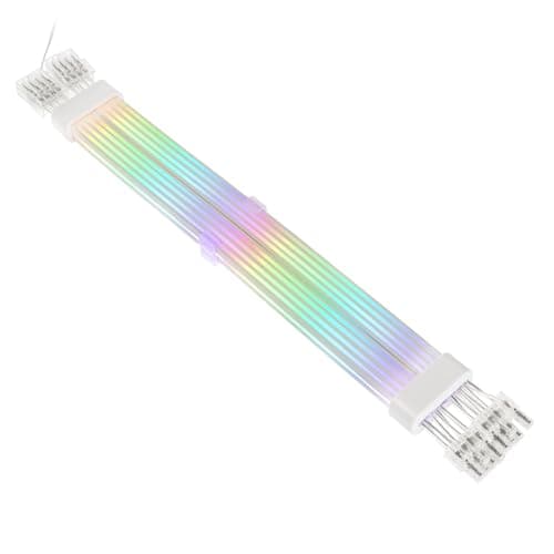Image of Kolink Umbra Radiant ARGB 2 x 8-Pin PCIe Extension Cable with 128 LEDs, 18AWG Silver Plated Wiring, UV Protected Silicone Sleeve, Male to Female Connectors