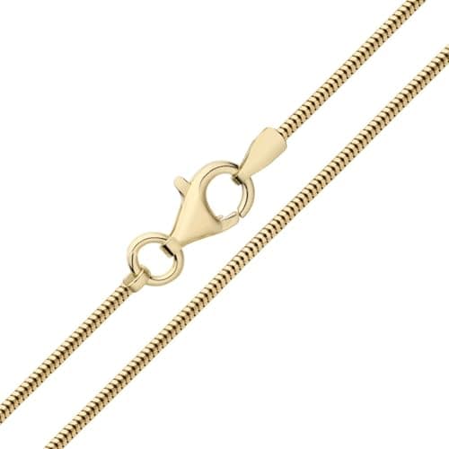 Image of Old English Jewellers 9ct Yellow Gold on Silver Solid 1.4mm Snake Chain Necklace 16 18 20 22 24" (18 inch)