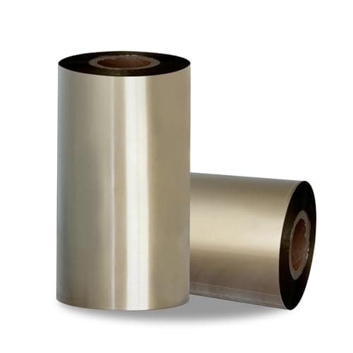 Image of 2 Rolls 4.33" x 984'(110mm x 300m) Gold, Wax/Resin Thermal Transfer Ribbon, Core 1", Ink Outside, Barcode Ribbon Compatible with Zebra Printer
