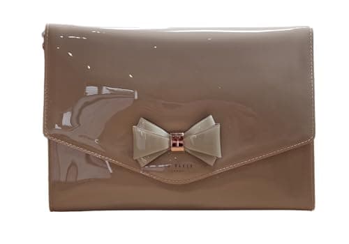 Image of Ted Baker Caneei Branded Bow detail envelope clutch Pouch in Light Pink