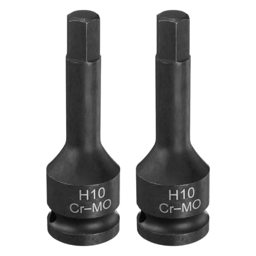 Image of sourcing map 2pcs H10 (10mm) Hex Impact Bit Socket 1/2" Drive Sockets CR-MO Steel Hex Lengthen Screwdriver Socket Adapter for Electric Ratchet Wrenches Fastening Screws