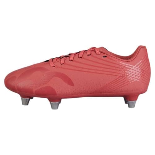 Image of Canterbury Junior Unisex Stampede Pro Team Soft Ground Rugby Boots Soft Ground Rugby Boots, Mars Dust/Org Crush/Amber Ylw, 5