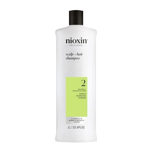 Image of Nioxin System 2 Scalp + Hair Shampoo - Hair Thickening Shampoo For Natural Hair with Progressed Thinning - with Biotin & Niacinamide (1l)