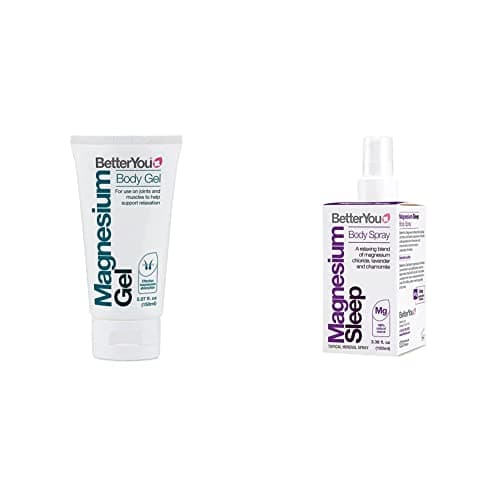 Image of BetterYou Magnesium Body Gel | Pure, Clean, and Natural Source of Magnesium Chloride | Transdermal Magnesium Body Gel | for Use On Joints and Muscles | 150ml & Magnesium Sleep Body Spray, 100ml