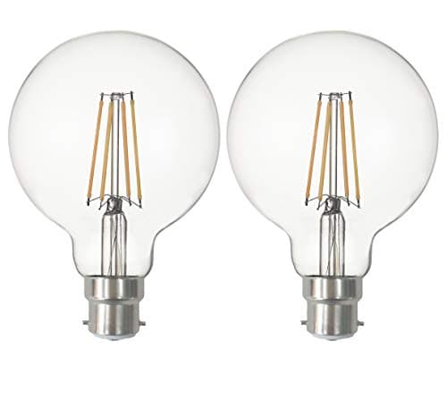 Image of SD LUX LED Bulbs B22 8W 850LM (75W Equivalent) Bayonet Globe Vintage Filament Light Edison Bulbs,G95 No Flicker Warm White 2700K for Home Office, 2 Packs