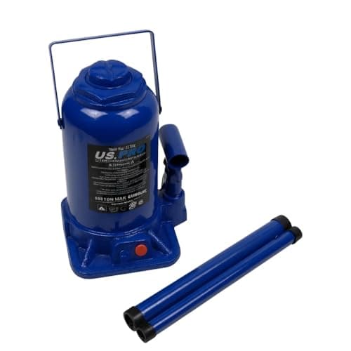 Image of US PRO Heavy Duty Hydraulic Bottle Jack, Blue Steel, 20 Ton Capacity, 244-400mm Height Range, Portable with Carry Handle