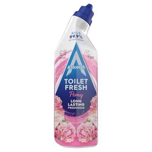 Image of Astonish Toilet Fresh - Peony - Long Lasting Fragrance - Kills 99.9% Bacteria - 360 Degree - Easy Cleaning - Prevent Limescale Buildup - Fast Working - Cruelty Free - Vegan -750ML