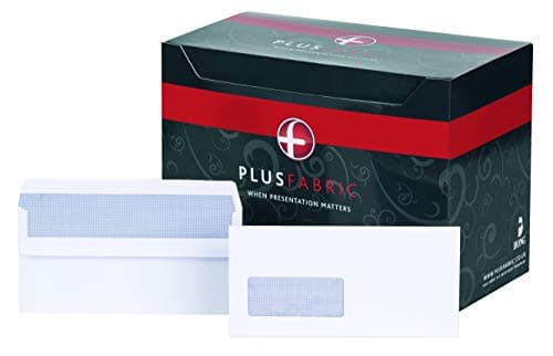Image of Bong Plus Fabric DL Prestige White 120gsm Window Self Seal Wallet Box of 500 Envelopes, C22570