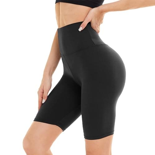 Image of DDOBB Cycling Shorts Women High Waisted Black Soft Biker Yoga Pants Tummy Control Running Gym Workout Athletic Shorts