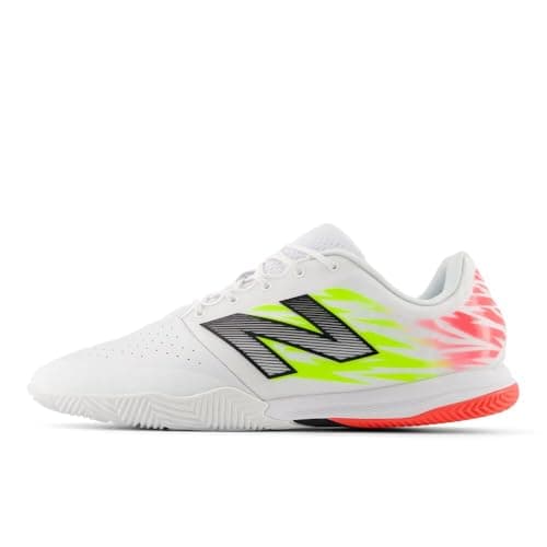 Image of New Balance Unisex-Adult Furon Pro in V8 Soccer Shoe, White/Energy Red/Hi-lite, 14 X-Wide Women/12.5 Wide Men