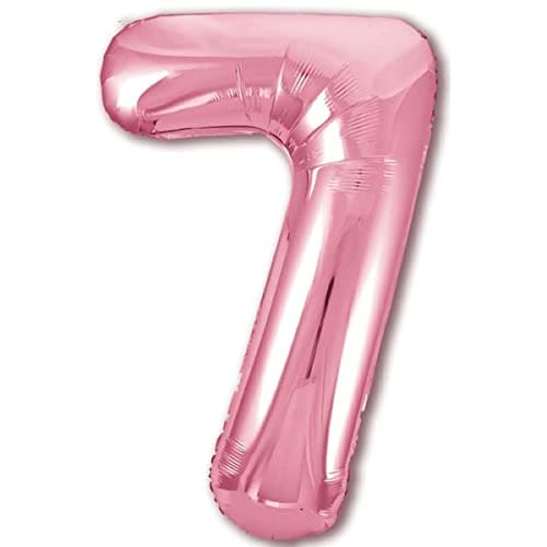 Image of Balloon 7th Birthday Number 7 Pink XXL Giant Foil Balloon 40” Birthday Decoration for Girl. Flies with Helium