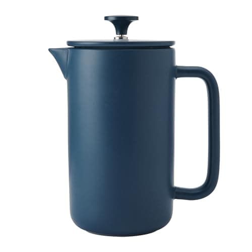 Image of La Cafetière Arezzo 8 Cup 1L Stoneware Cafetière, Heat Resistant French Press with Easy-Grip Plunger, Navy