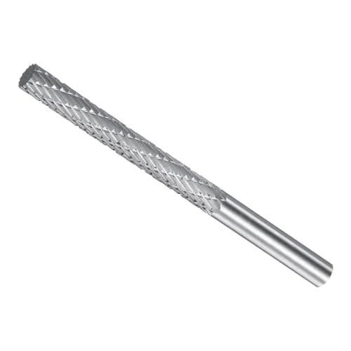 Image of CoCud Tungsten Carbide Rotary Burrs File, 6mm Shank 6mm Dia, Double Cut Cylinder Shape Rotary Burrs Tool - (Applications: for Metal Carving)